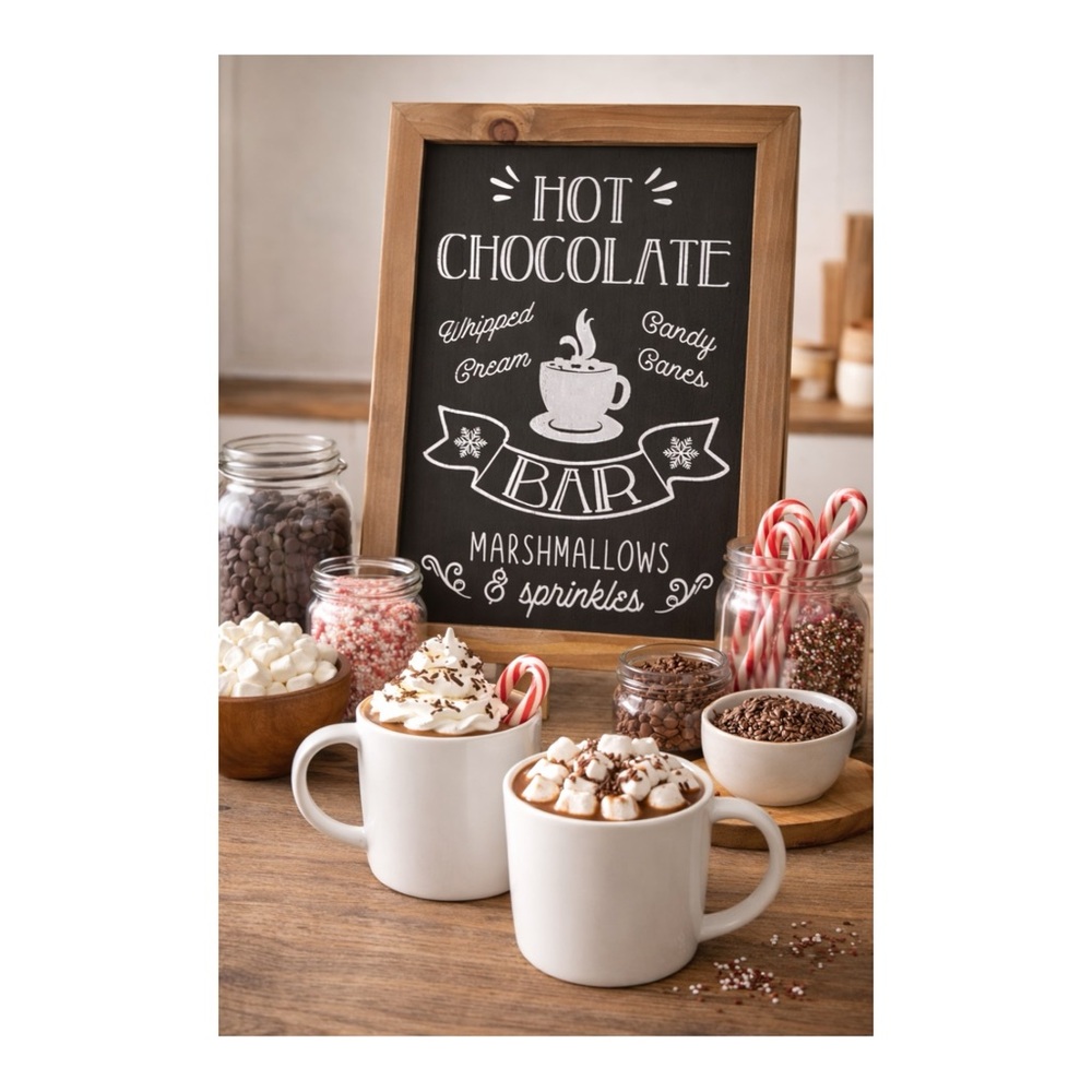 Rustic Wooden Hot Chocolate Bar Sign – Freestanding Chalkboard Style - Picture 2 of 7